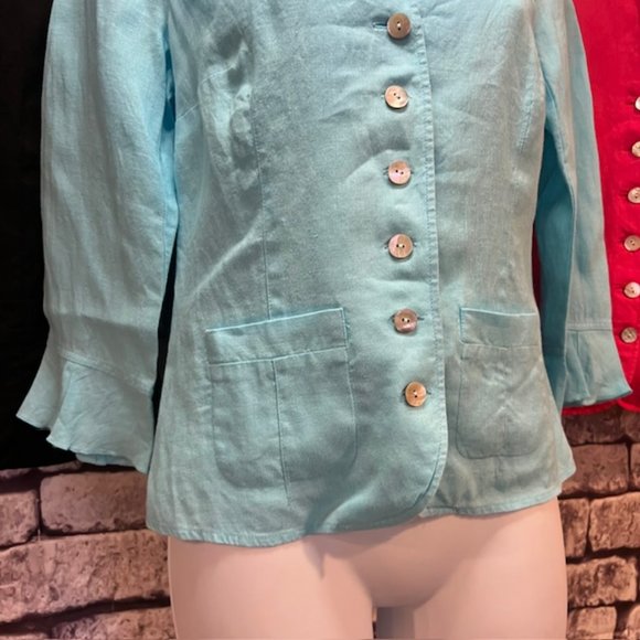 Talbots Set Of 3 Linen Button Down Blouses Size 2 - Picture 3 of 9